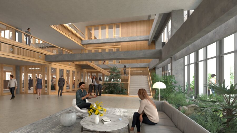 Neutelings Riedijk Architects-Matisse-Block B-split entrance staircase